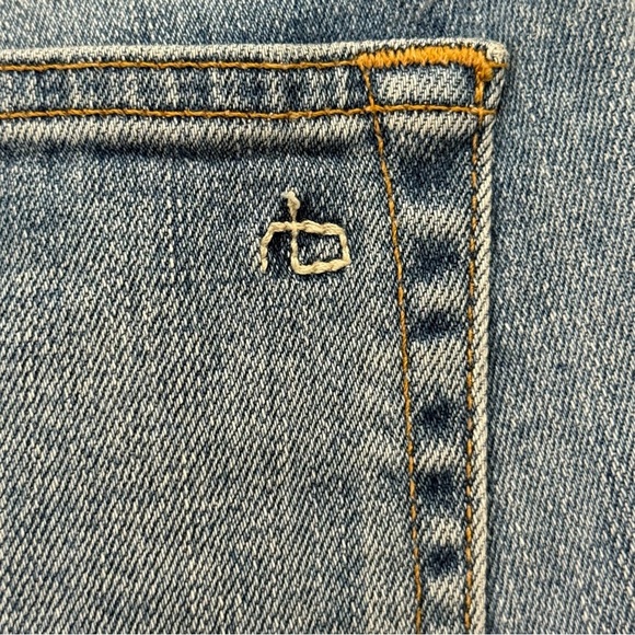 Rag & Bone Dre Slim Boyfriend Jeans Raw Hem Mid Rise Rove Blue Size 26 Straight - Picture 6 of 11